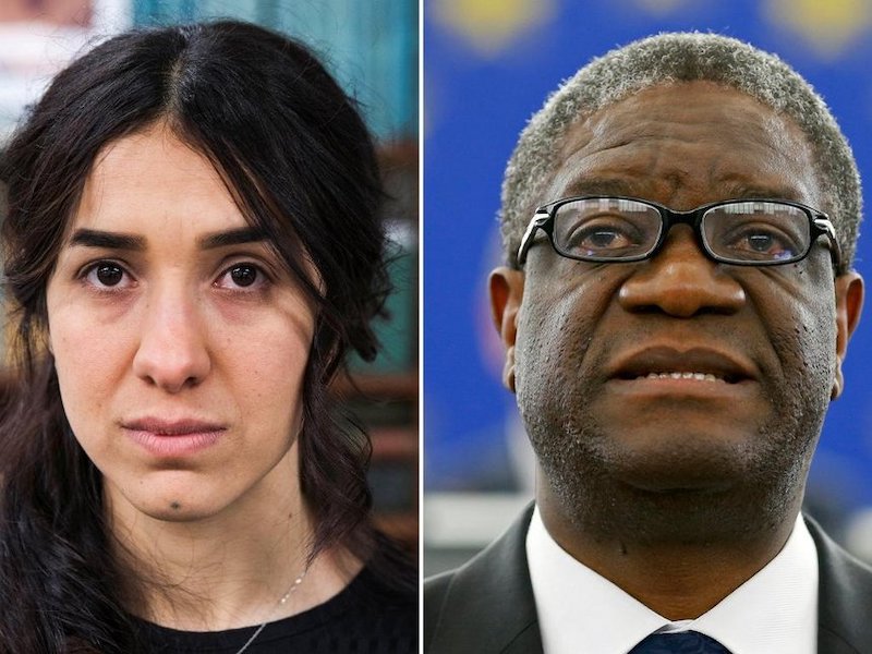 Combination picture shows the Nobel Prize for Peace 2018 winners./REUTERS