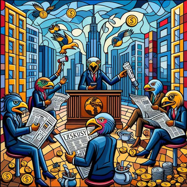 Central Bank News in Picasso style. By Bing AI.