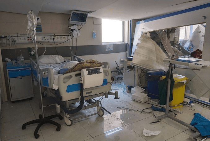   Israel attacked the Farabi hospital in Kermanshah. (Photo: Iranian media, via Telegram)